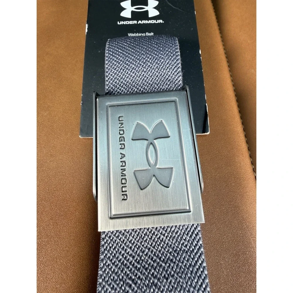 NEW Under Armour Mens UA Webbing Golf Belt Gray OSFM Adjustable Cut-to-Fit